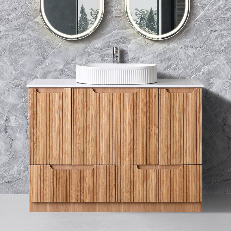 Duplex Collection Floorstanding Rosewood Overall 880×455×855mm Vanity with Ceramic Slimline Top (UV31)