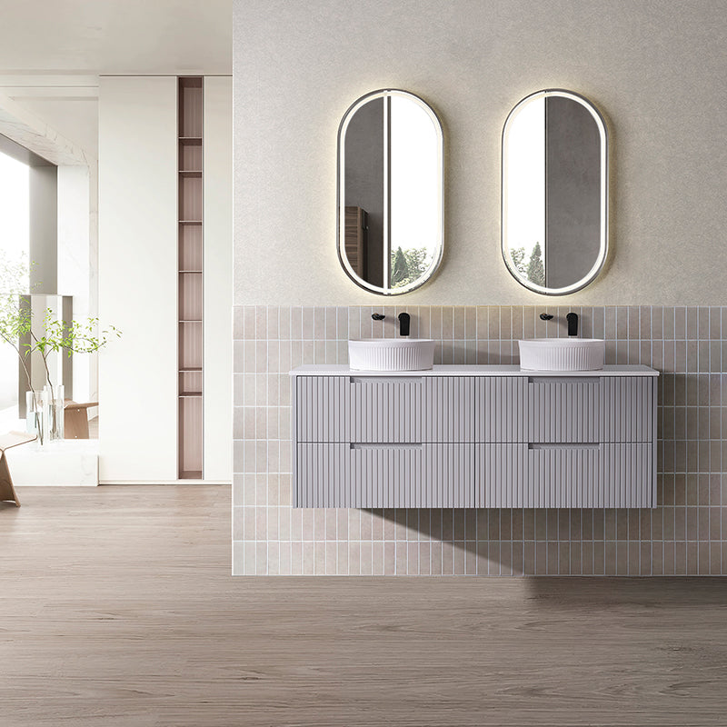Elena Series Wall Hung Urban Grey 880x455x540mm Vanity with Stone Top & Ceramic Undermount Basin