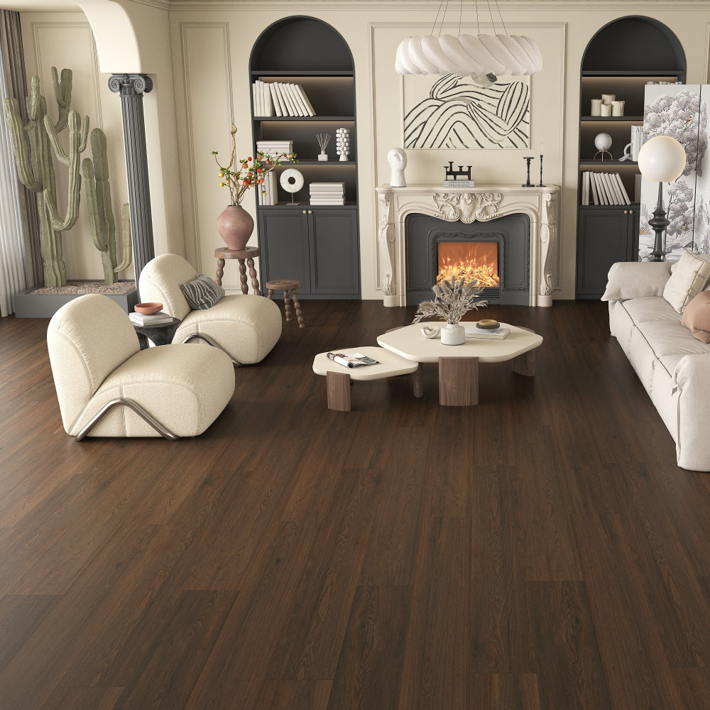 Elemental Wood Laminate Flooring Dark Wood 1218x197x12mm