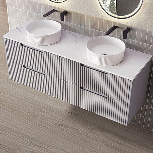 Elena Series Wall Hung Urban Grey 880x455x540mm Vanity with Stone Top & Ceramic Undermount Basin