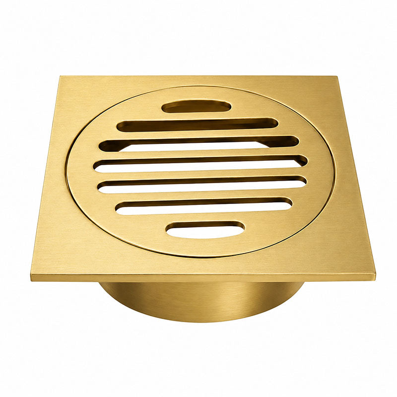 Square Waste 100mm Casting Brass Brushed Gold 110x110mm