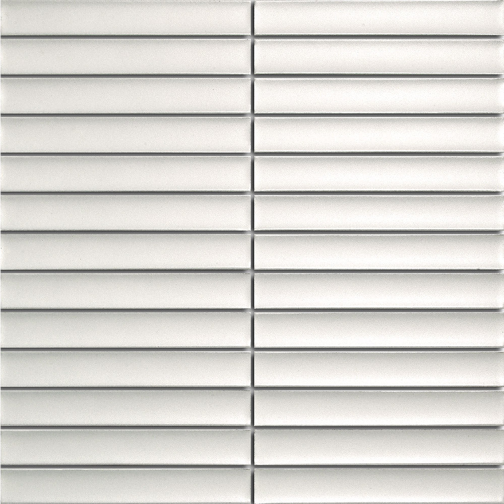 FINGER MOSAIC PLAIN WHITE CONCAVE 20X145 MATT