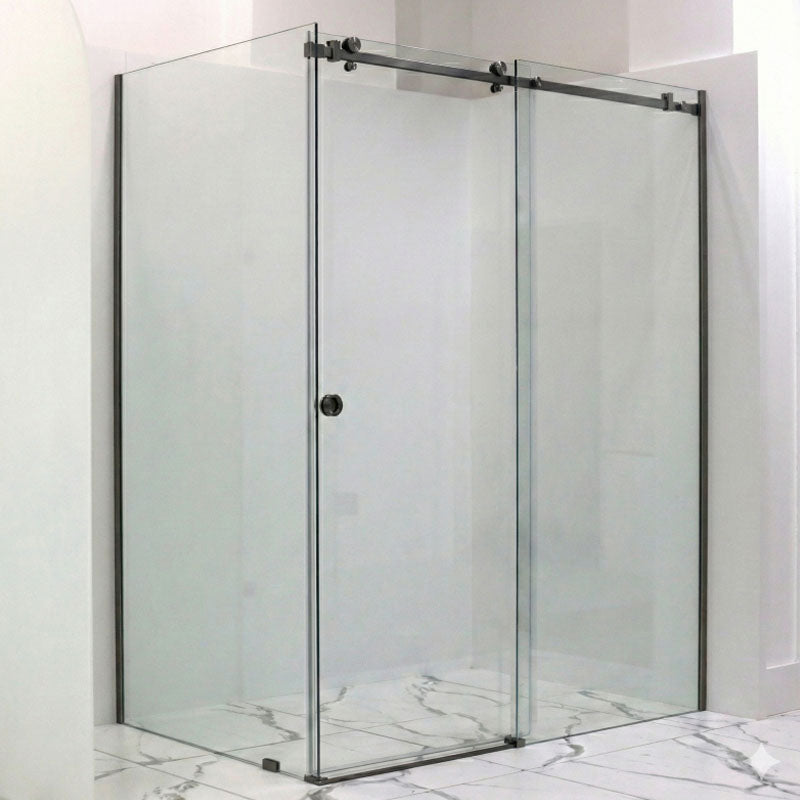 10mm Sliding Shower Screen Front (1150-1220mm) & Return (900mm) Gun Metal