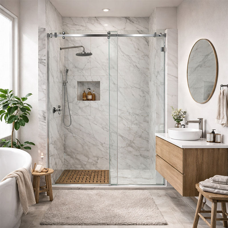 10mm Sliding Shower Screen Front Only (1150-1220mm) Chrome