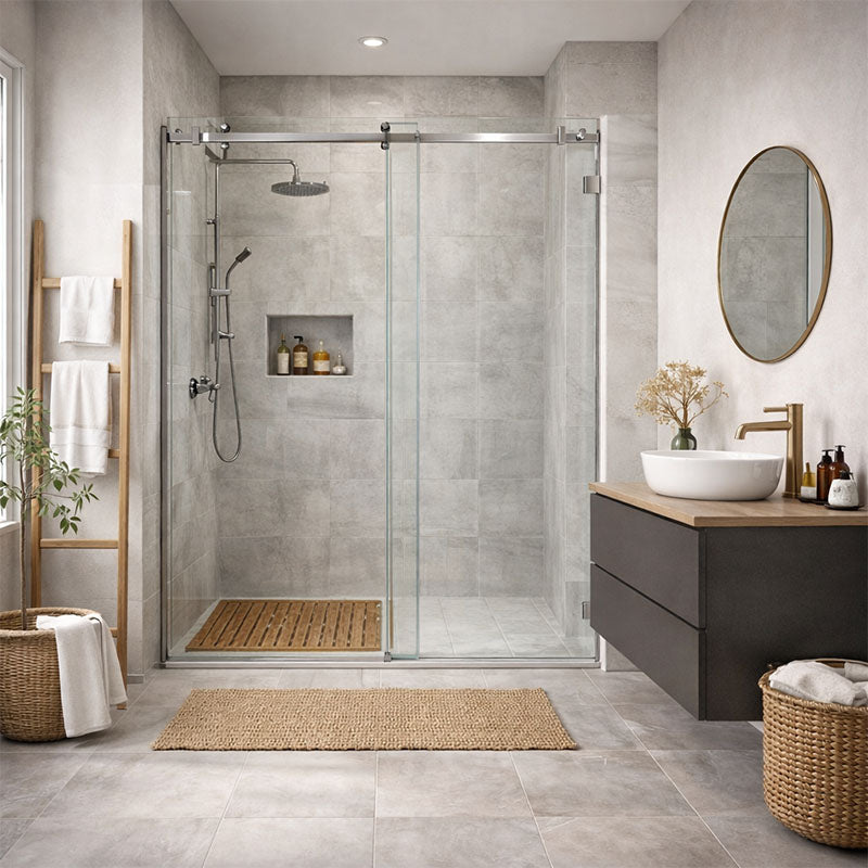 10mm Sliding Shower Screen Front Only (1150-1220mm) Chrome