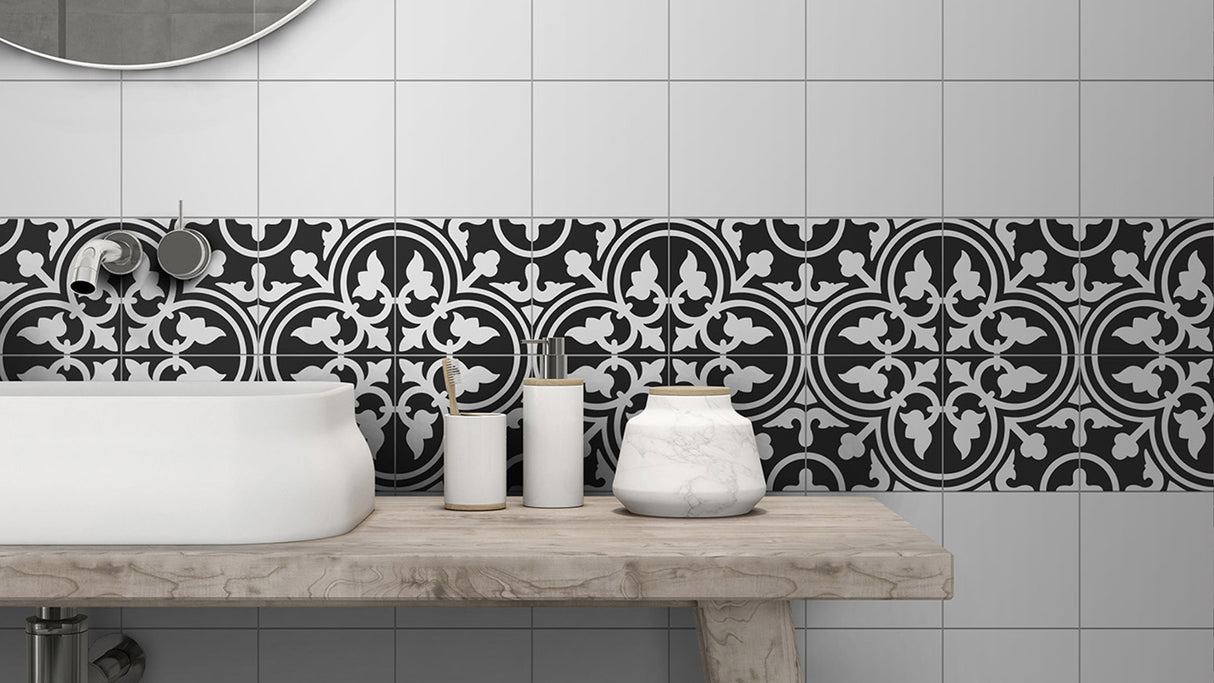 HERITAGE ASTER BLACK LOOK 200X200 MATT TILE