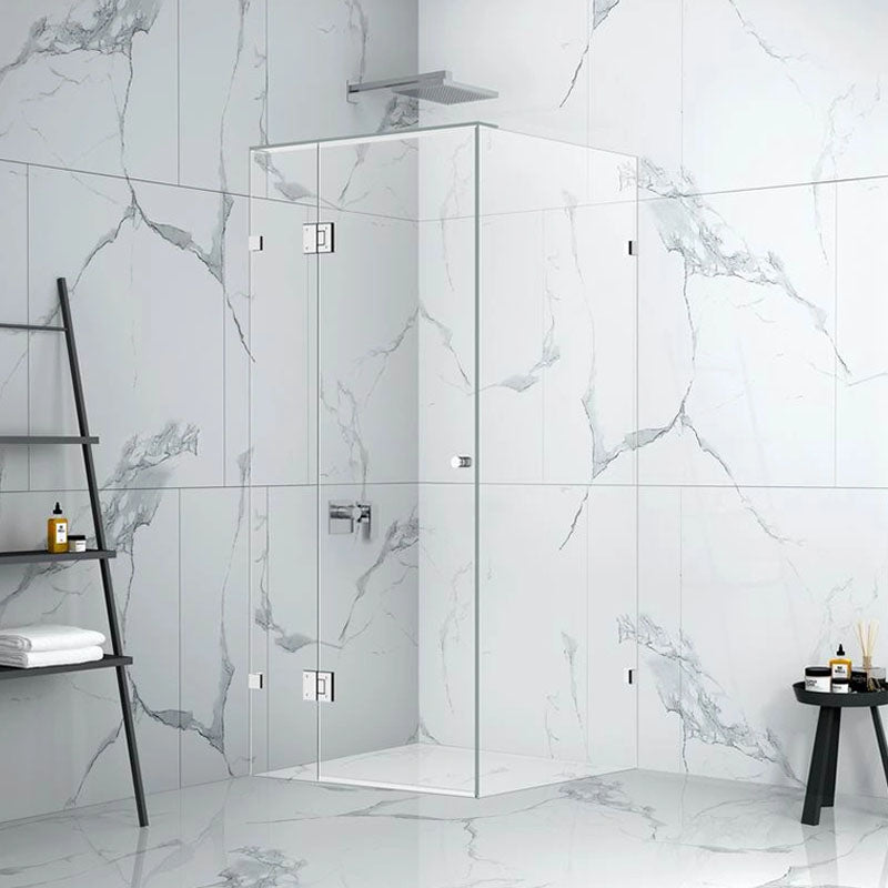 10mm Fully Frameless Screen Pivot Chrome Front 900mm & Return 900mm & Height 2100mm