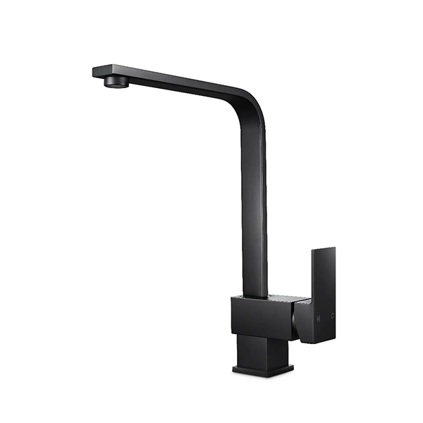Square Kitchen Sink Mixer Tap Black