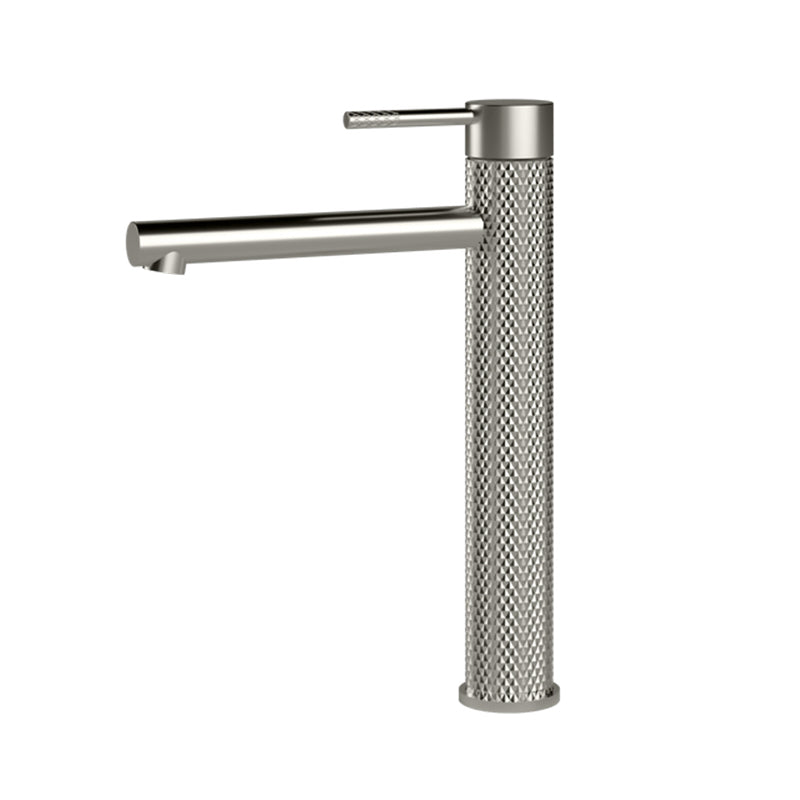 TIARA Tower Basin Mixer with Unique Textured Body Brushed Nickel Finish