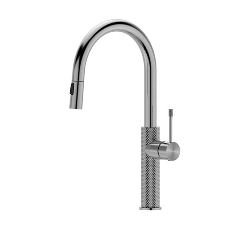 TIARA Sink Mixer with Unique Textured Body and Pull out Spray Brushed Nickel Finish