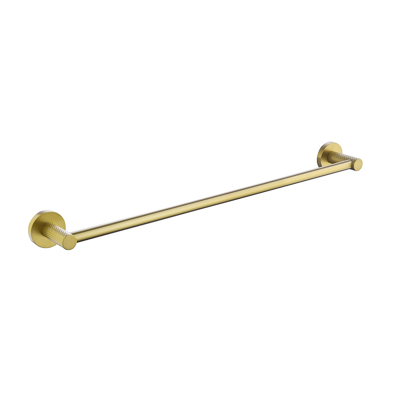 TIARA Single Towel Rail with Unique Textured Body Brushed Brass 600mm