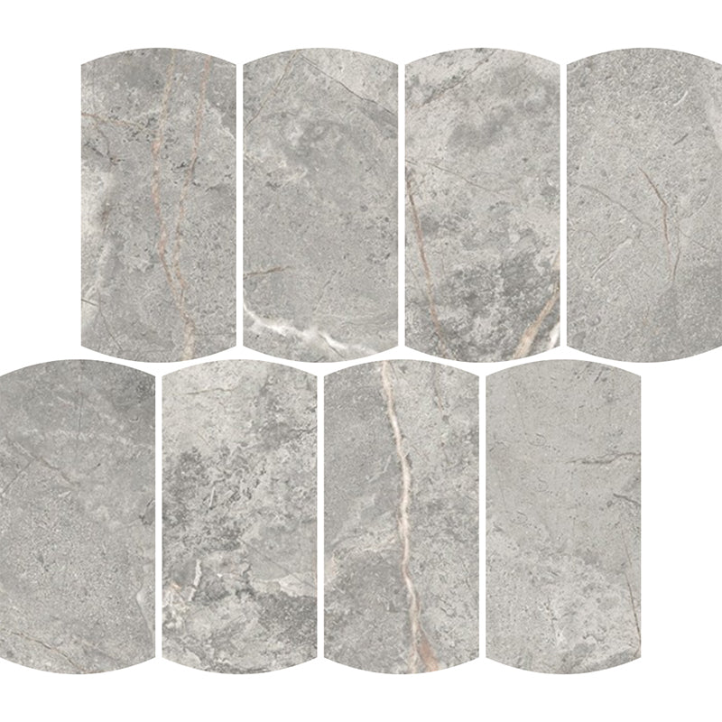 Kaolin Granito Grigio Mosaic-Arco 33.8x30 SilkTec