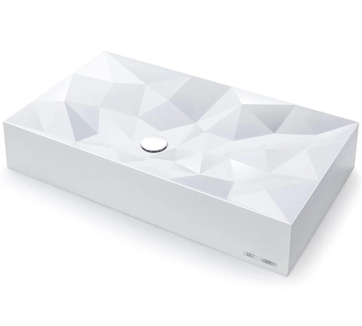 STERNHAGEN 715X415X130MM KRISTALL ABOVE COUNTER BASIN WHITE GLOSSY BATHROOM WASH BASIN SANI-QUARTZ COMPOSITE HIGH-END