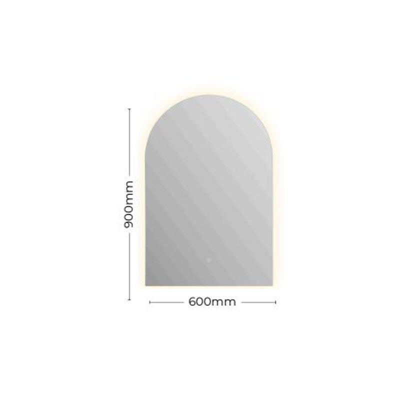 FUM Series Arch Sharp Front Lit LED Mirror 600x900x6mm