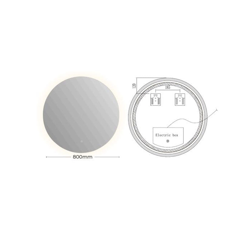 Round Sharp Back Lit LED Mirror Ø800mm x 6 mm