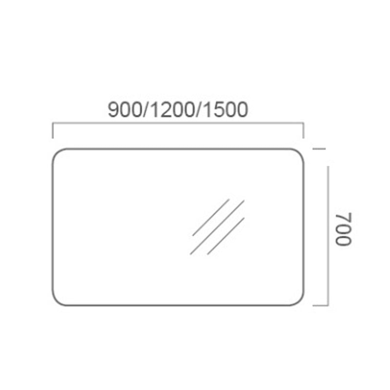 Anti Fog Mirror with Back LED Light and Touch-on Switch 1200Wx700H
