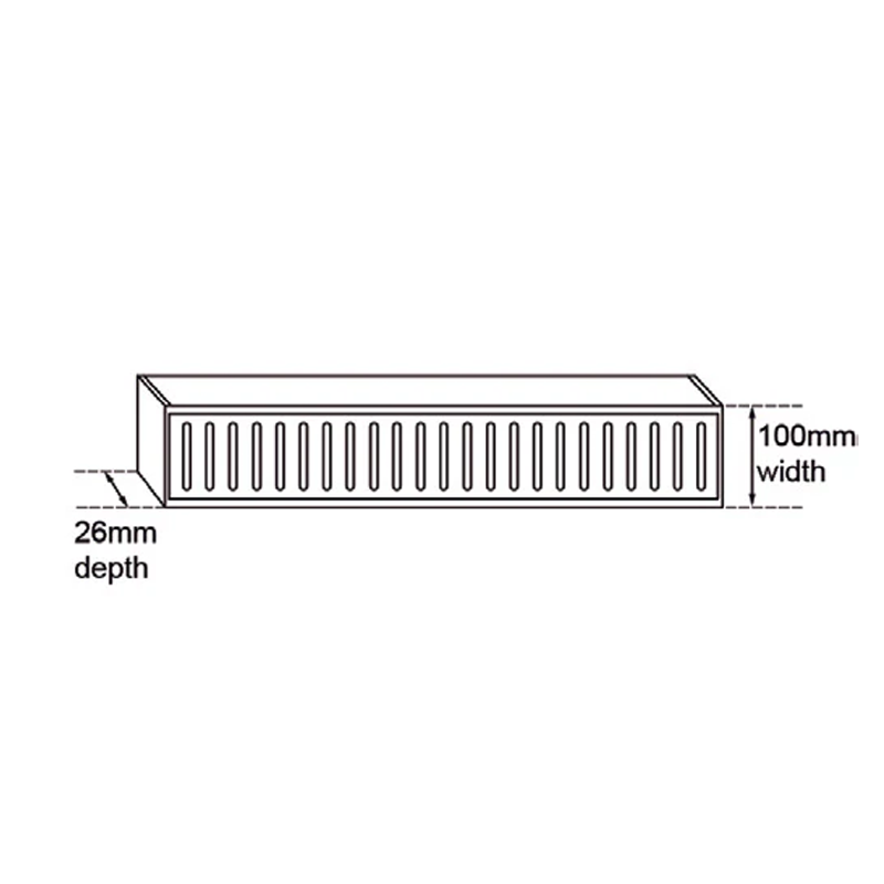 Aluminium Grate Brushed Silver Ezy Flow Depth 26mm Length 1200mm