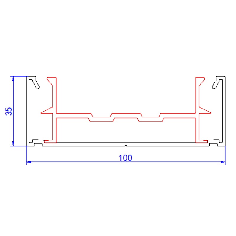 Aluminium Grate Tile Insert Brushed Black Depth 35mm Custom Length XXX (PER 100mm)