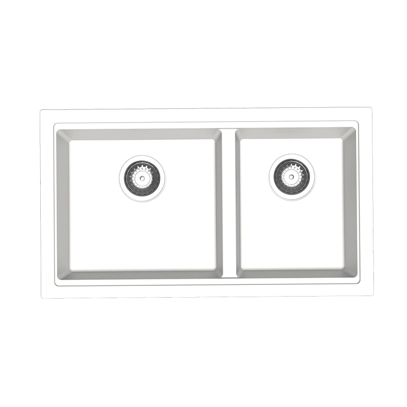 Carysil Maples Double Bowl Granite Kitchen Sink White 786x446.6x200mm