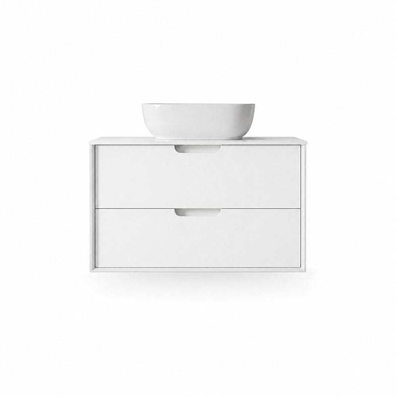 Oakdra(Hung) Series Matt White Overall 880x455x520mm Vanity Set With Ceramic Slimline Top (UV31)