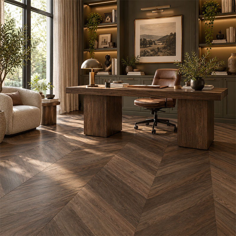 De Marque European Oak Engineered Flooring Chevron Mink Grey 600x120x21/6mm