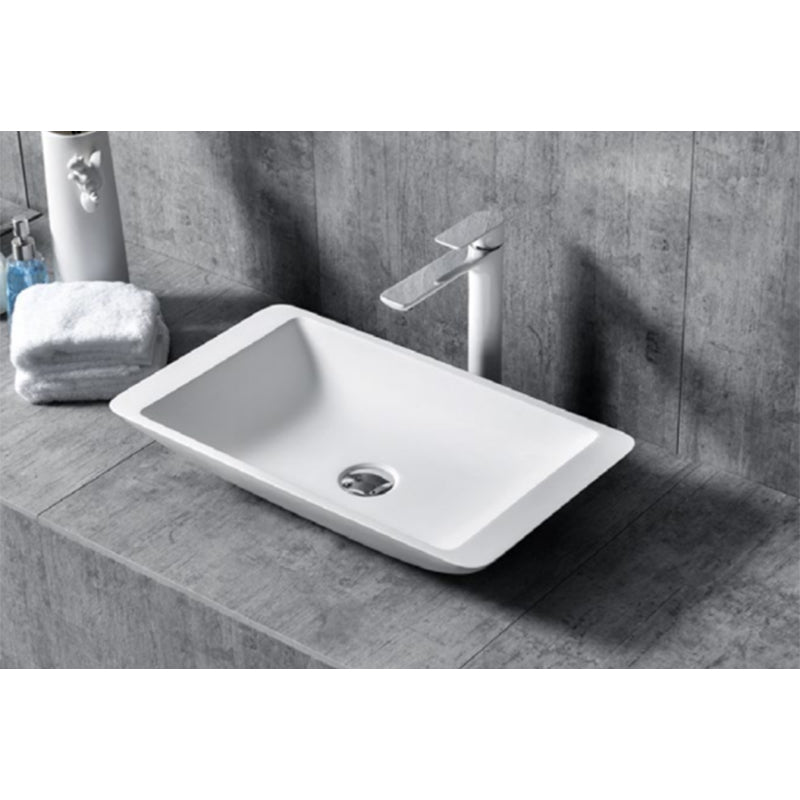 Solid Surface Basin Series Monarco Above Counter Matt White 595x345x100mm