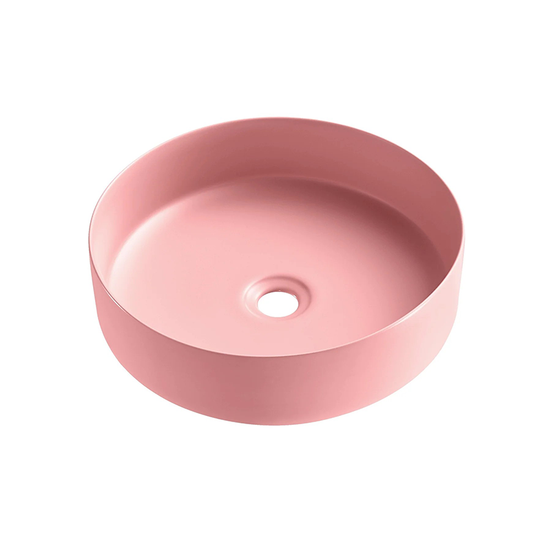 Above Counter Ceramic Basin Matte Pink 360x360x120mm