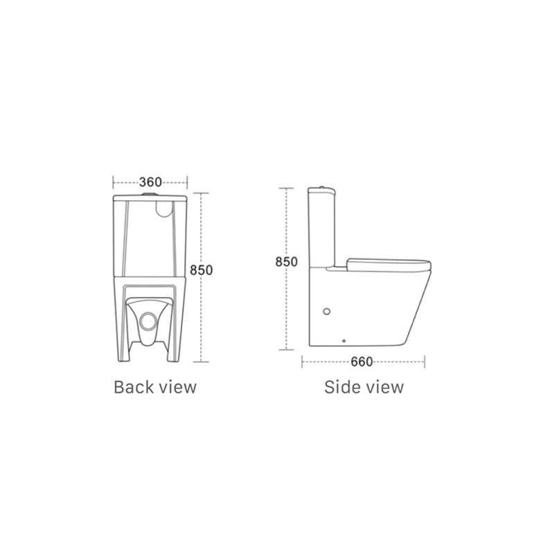 Nova Back to Wall Toilet 660x360x850mm