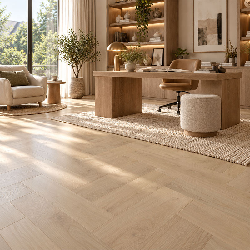 Pronto Herringbone ABC Grade European Oak Engineered Flooring Pebble Reef 600x120x14/3mm