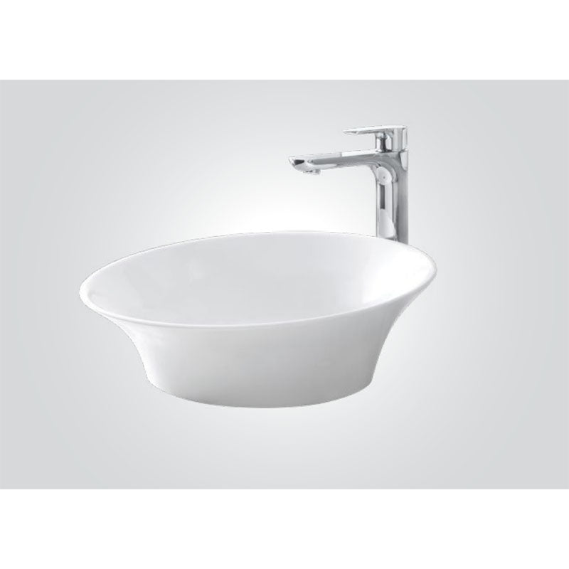 Solid Surface Basin Series Odessa Above Counter Matt White 460x460x165mm