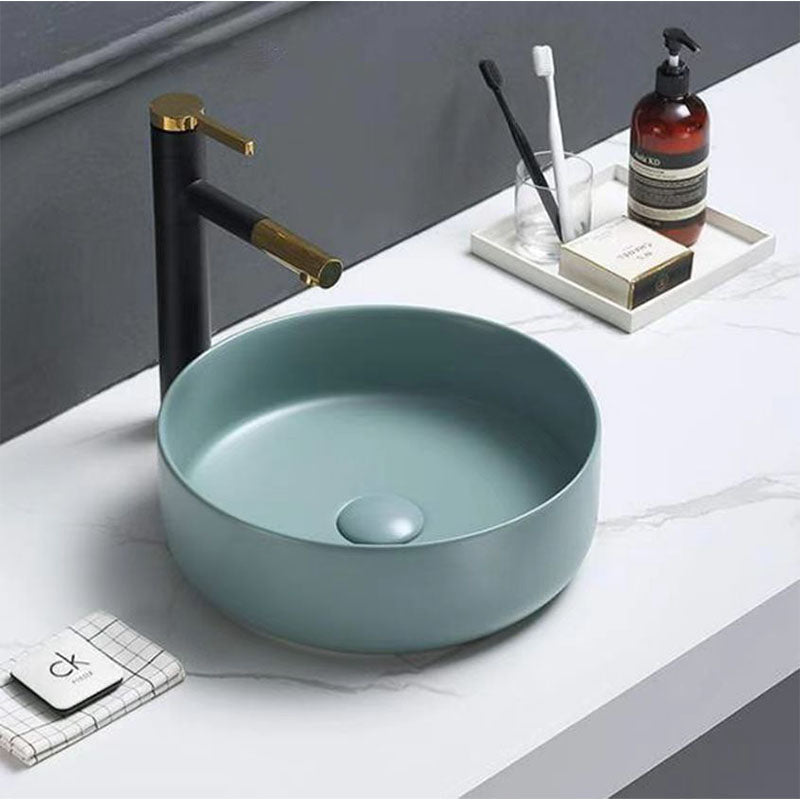 Above Counter Basin Round Matte Green 346x346x114mm