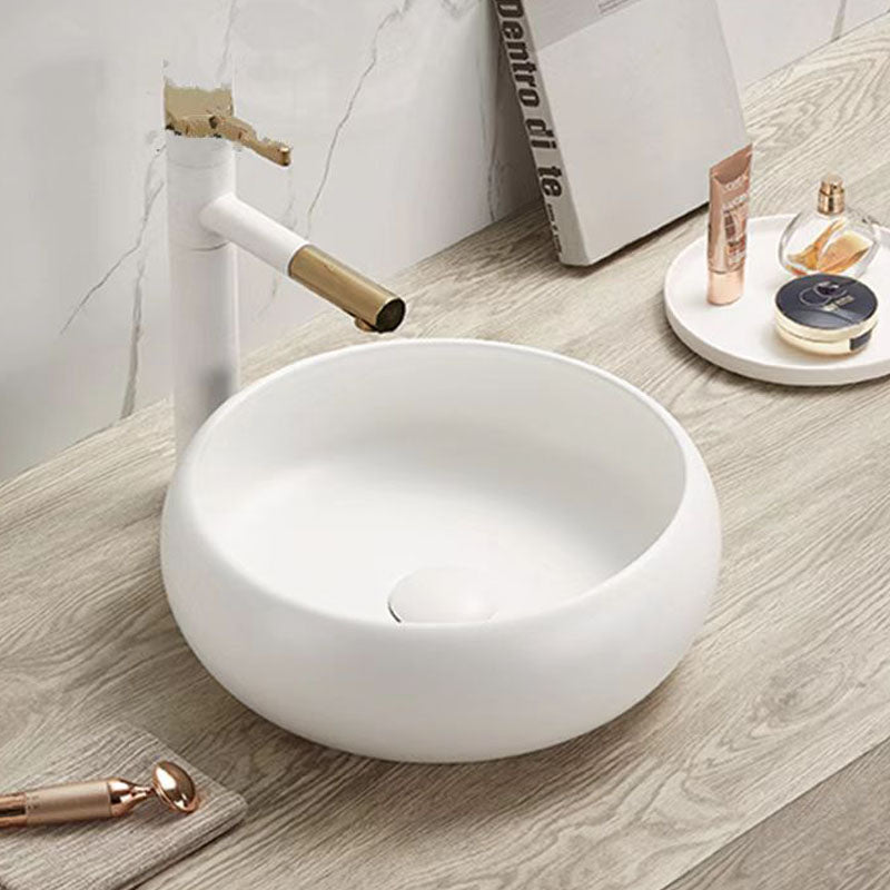 Above Counter Basin Round Matte White 360x360x120mm
