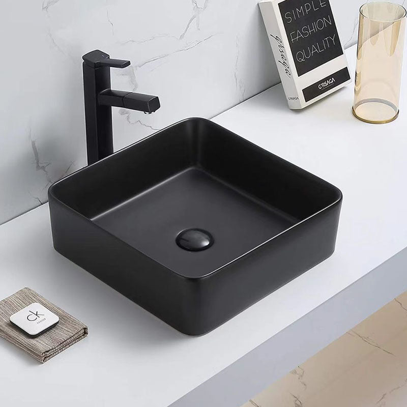 Above Counter Basin Square Matte Black 370x370x130mm