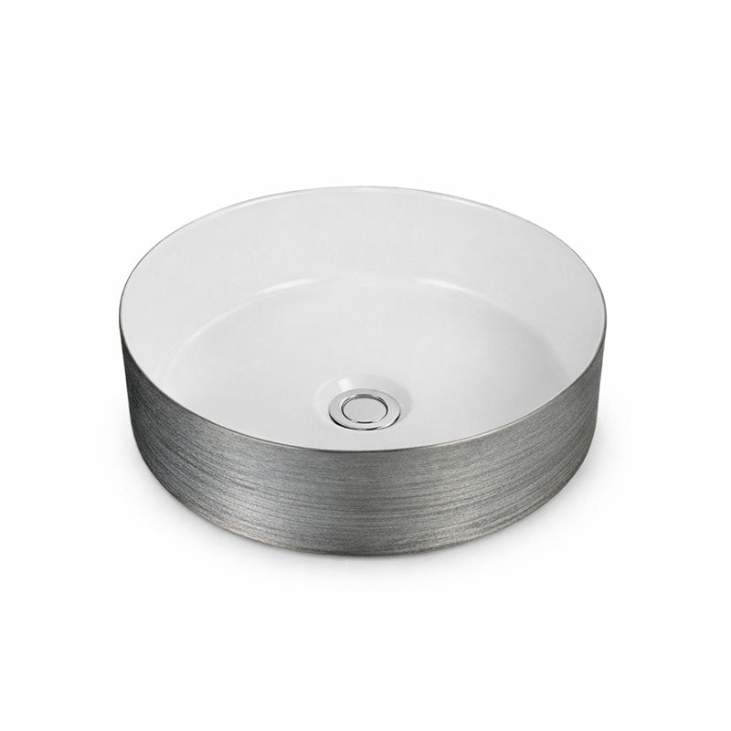 Above Counter Basin Round Silky Silver 355x355x115mm