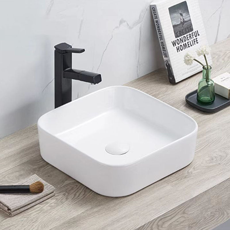 Above Counter Basin Soft Square Gloss White 375x375x110mm