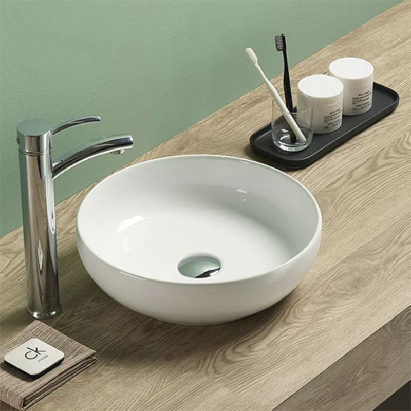 Above Counter Basin Round Gloss White 370x370x110mm