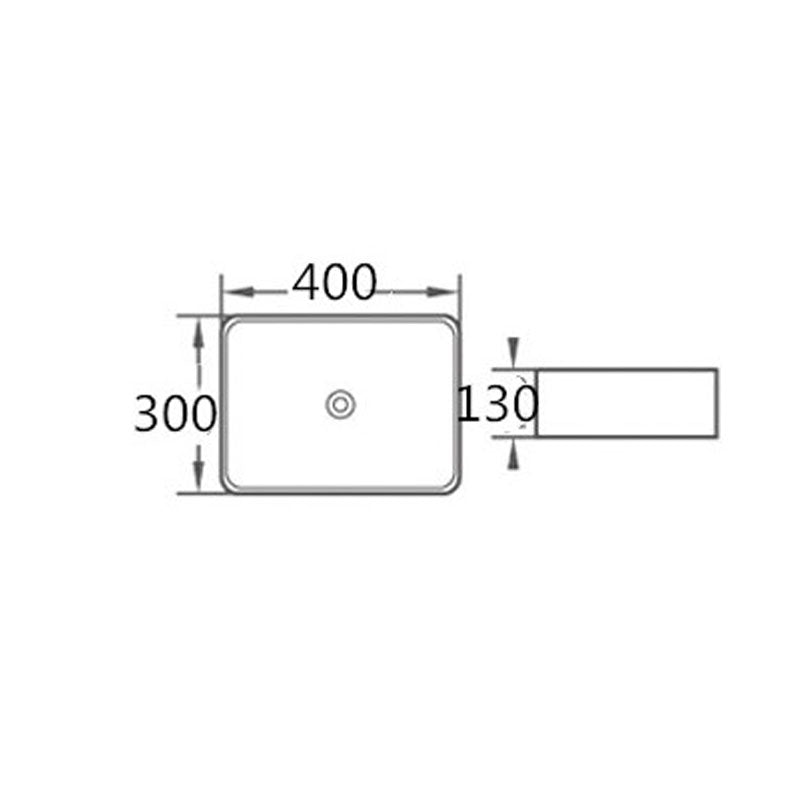 Above Counter Basin Square Gloss White 400x300x130mm