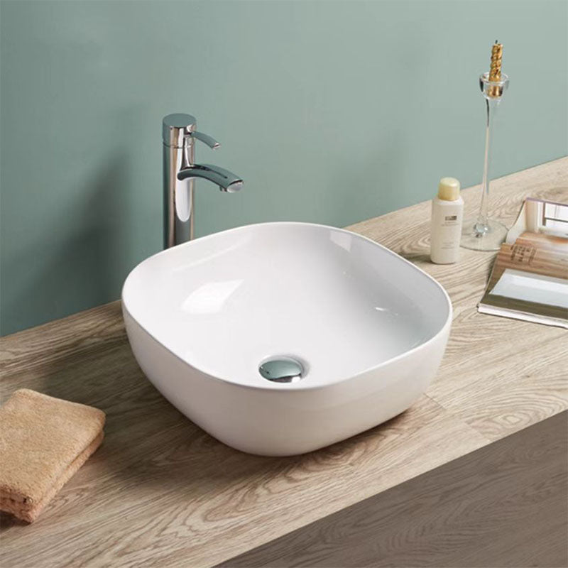 Above Counter Basin Soft Square Gloss White 415x415x145mm
