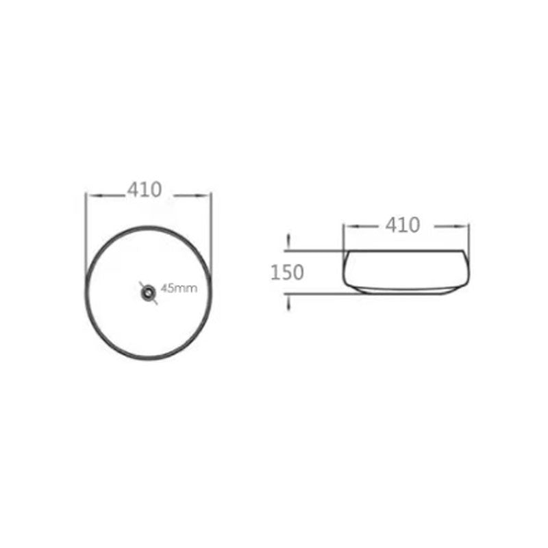 Above Counter Basin Round White And Copper 410x410x150mm