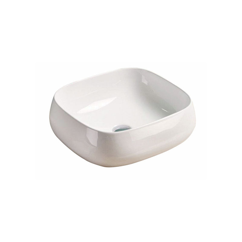 Above Counter Basin Soft Square Gloss White 450x400x145mm