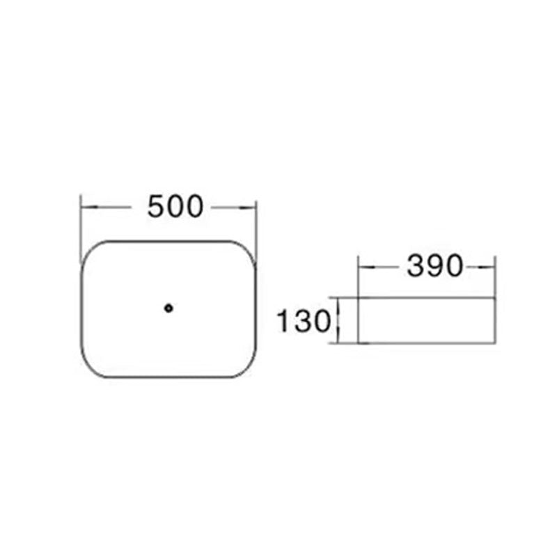 Above Counter Basin Rectangular Matte Black 500x390x130mm