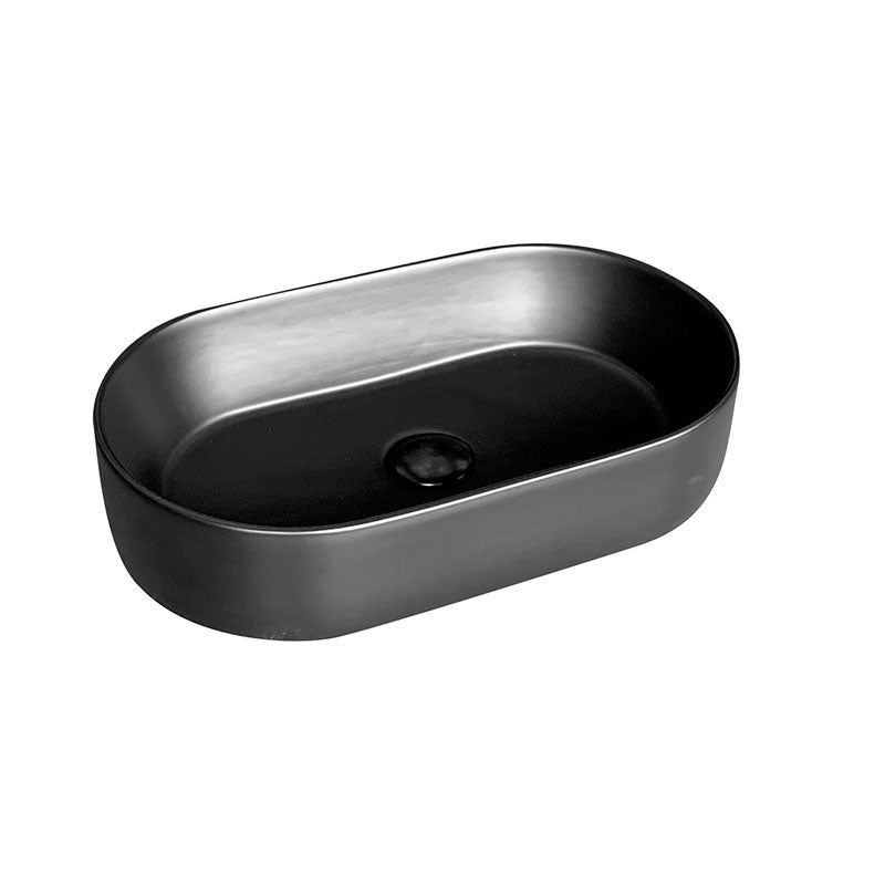 Above Counter Basin Oval Matte Black 525x300x115mm