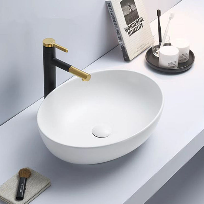Above Counter Basin Oval Matte White 520x395x130mm