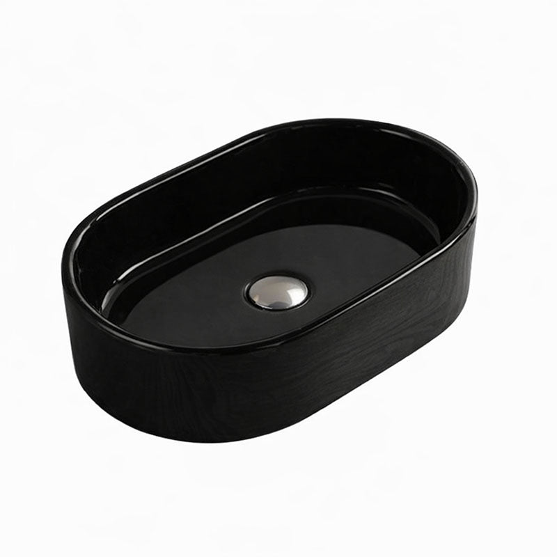 Above Counter Basin Oval Gloss Black 550x350x140mm