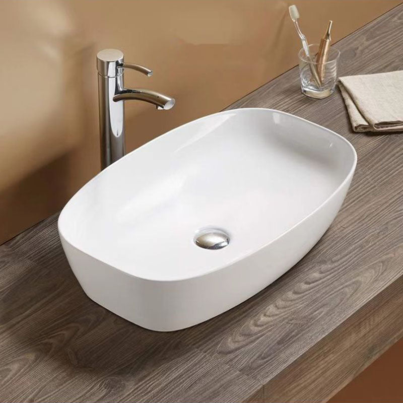 Above Counter Basin Soft Square Gloss White 600x380x138mm
