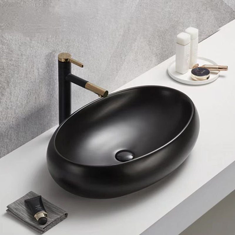 Above Counter Basin Oval Matte Black 600x400x150mm