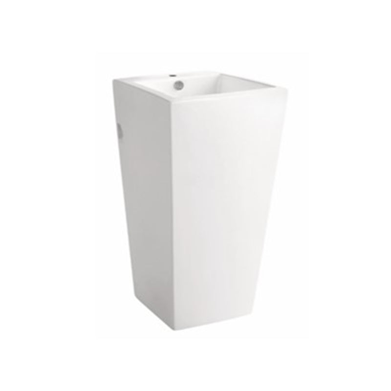 Free standing Basin With Overflow Square Gloss White 510x460x850mm