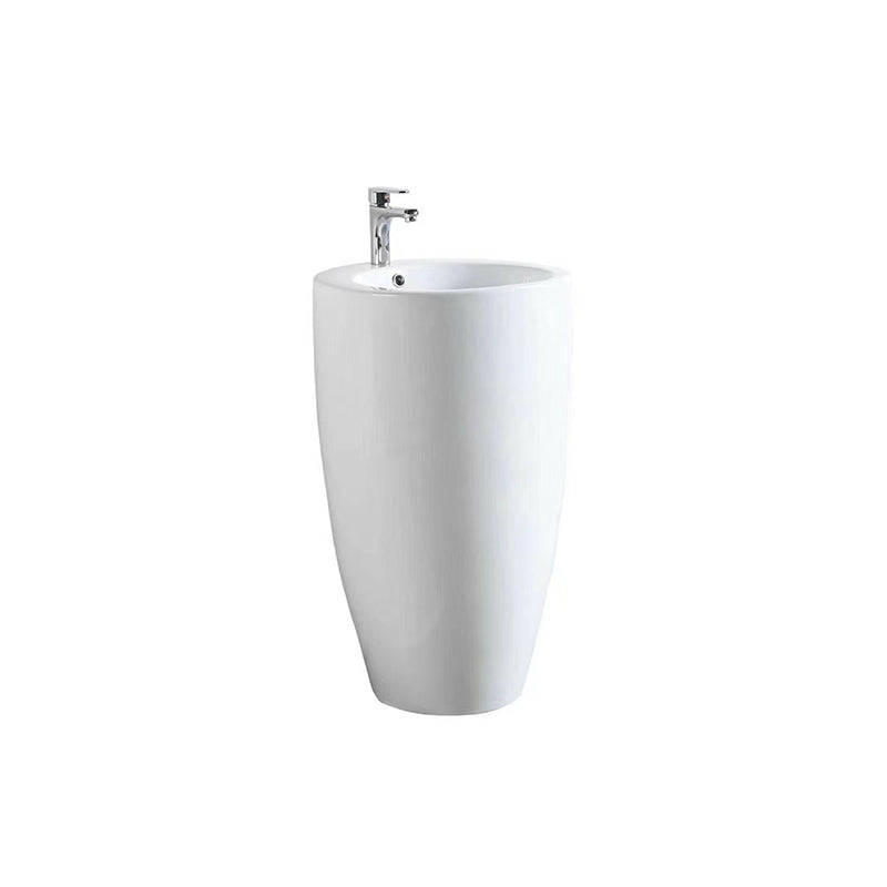 Free standing Basin With Overflow Gloss White 500x500x840mm