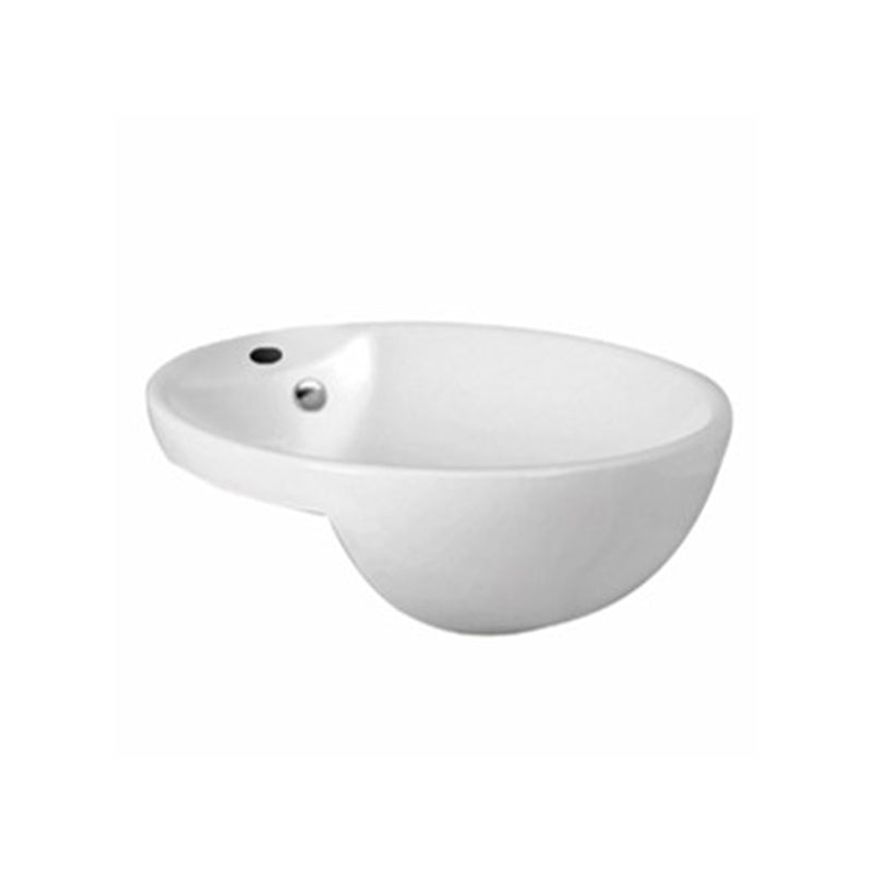 Semi Recess Basin With Overflow Gloss White 430x430x150mm