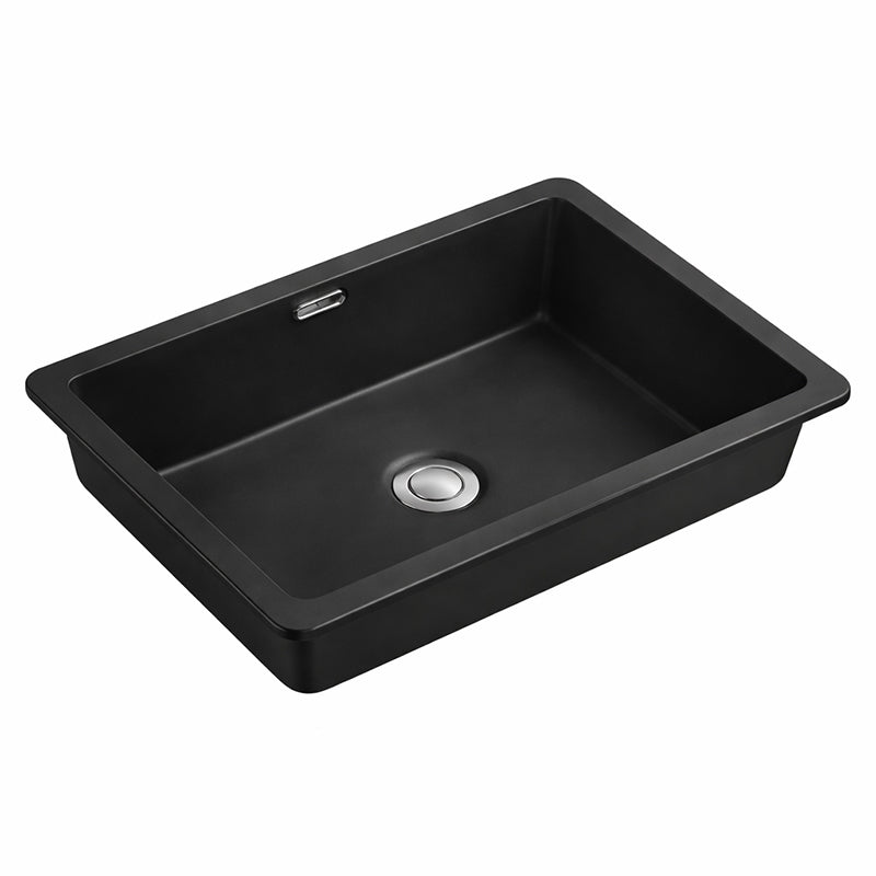 Under Counter Basin With Overflow Matte Black 545x380x180mm